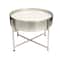 110oz. Sweet Bamboo Scented White 5 Wick Candle in Silver Bowl with Stand